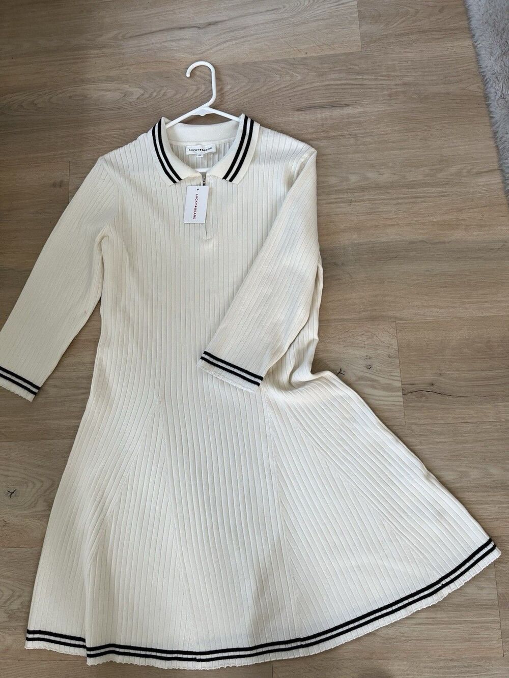 Lucky Brand Women's Knee Length Sporty Shirt Dress Ivory/ White Size XL - Picture 1 of 5